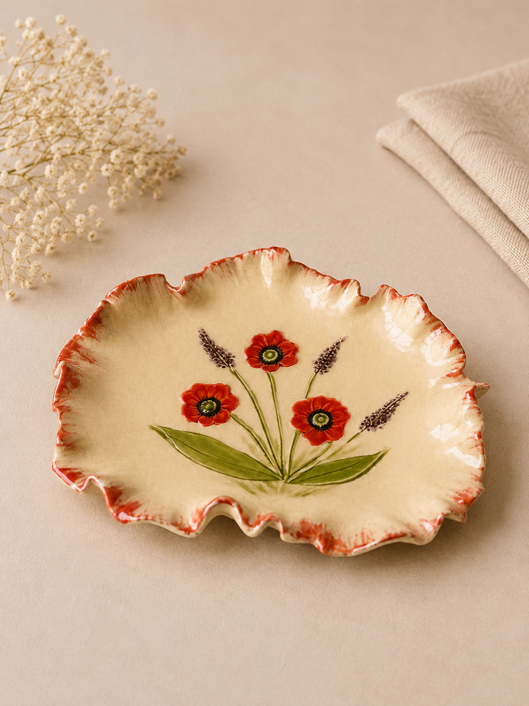 Dekoteller "Mohn & Lavendel" mittel