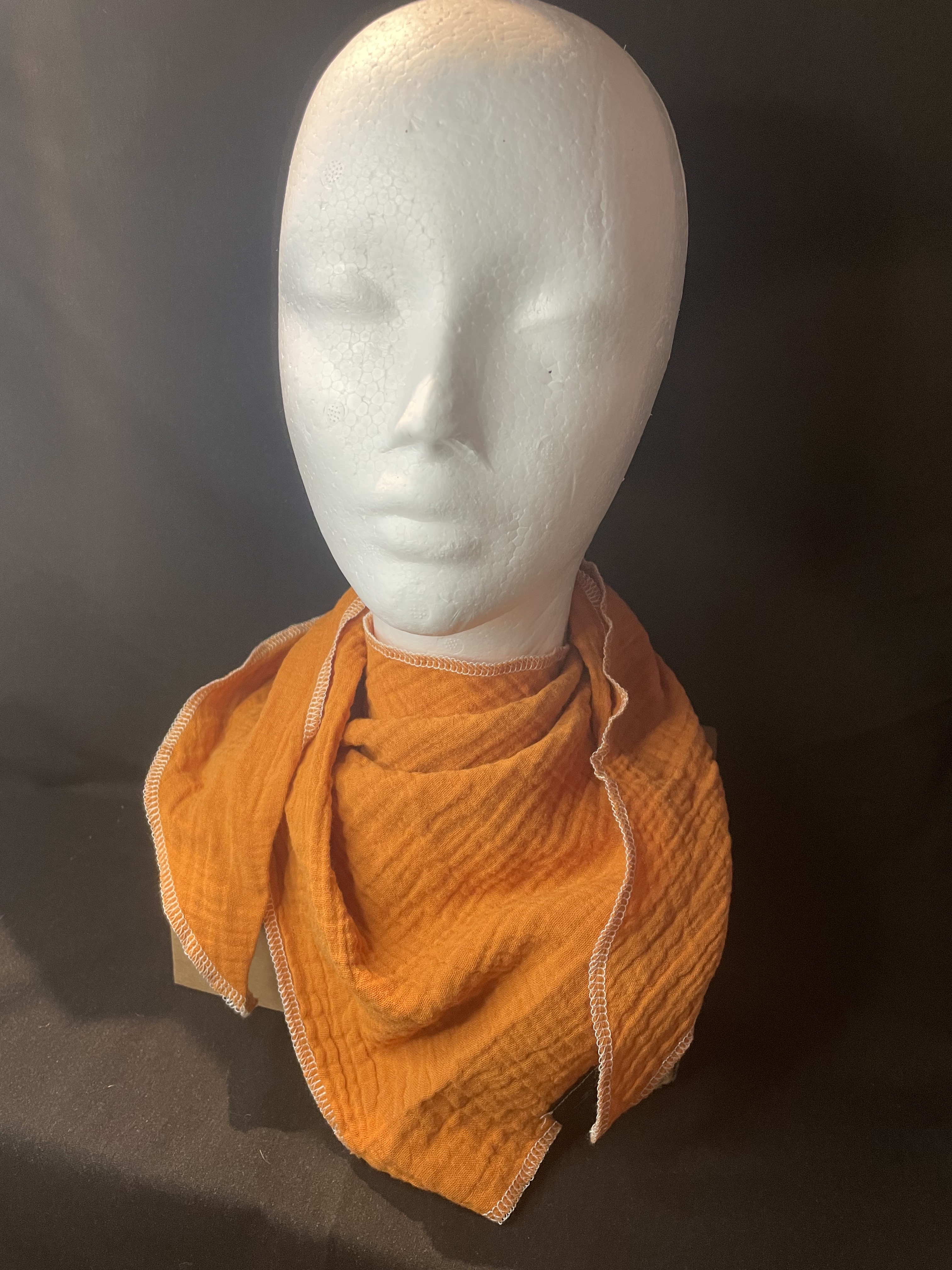 Musselin Dreieckstuch „Sunset“ – Senf/Orange aus weicher Baumwolle