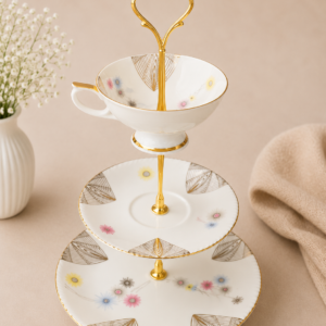 Upcycling Etagere aus Sammeltasse – Floral