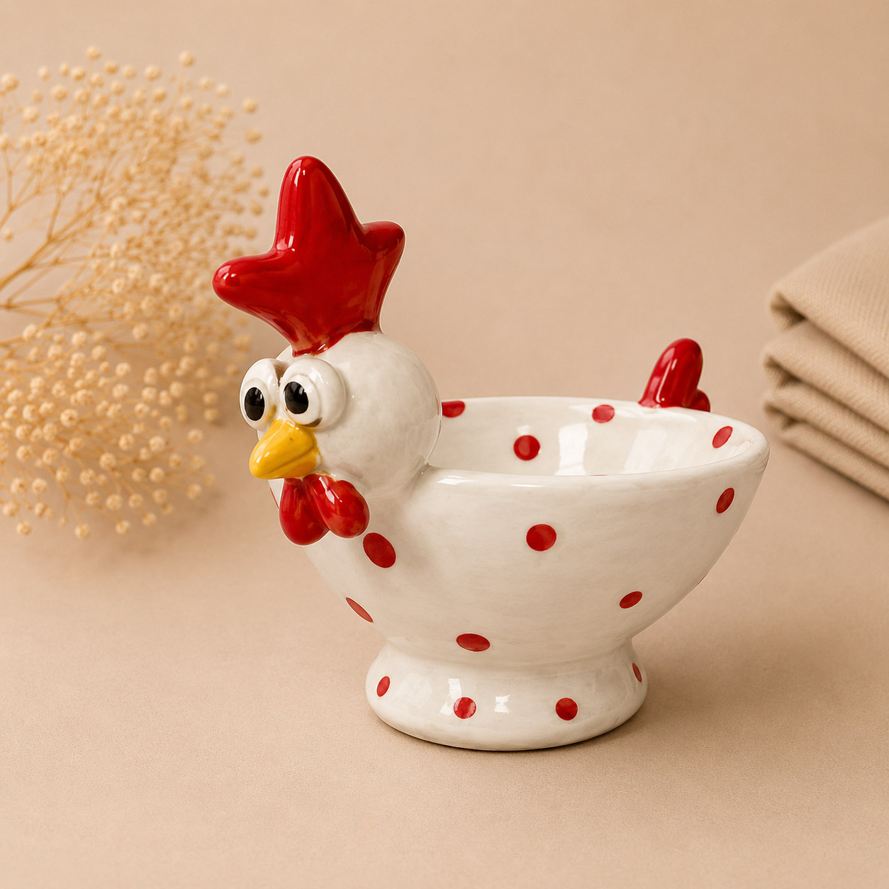 Eierbecher „Pünktchen-Huhn“ rot