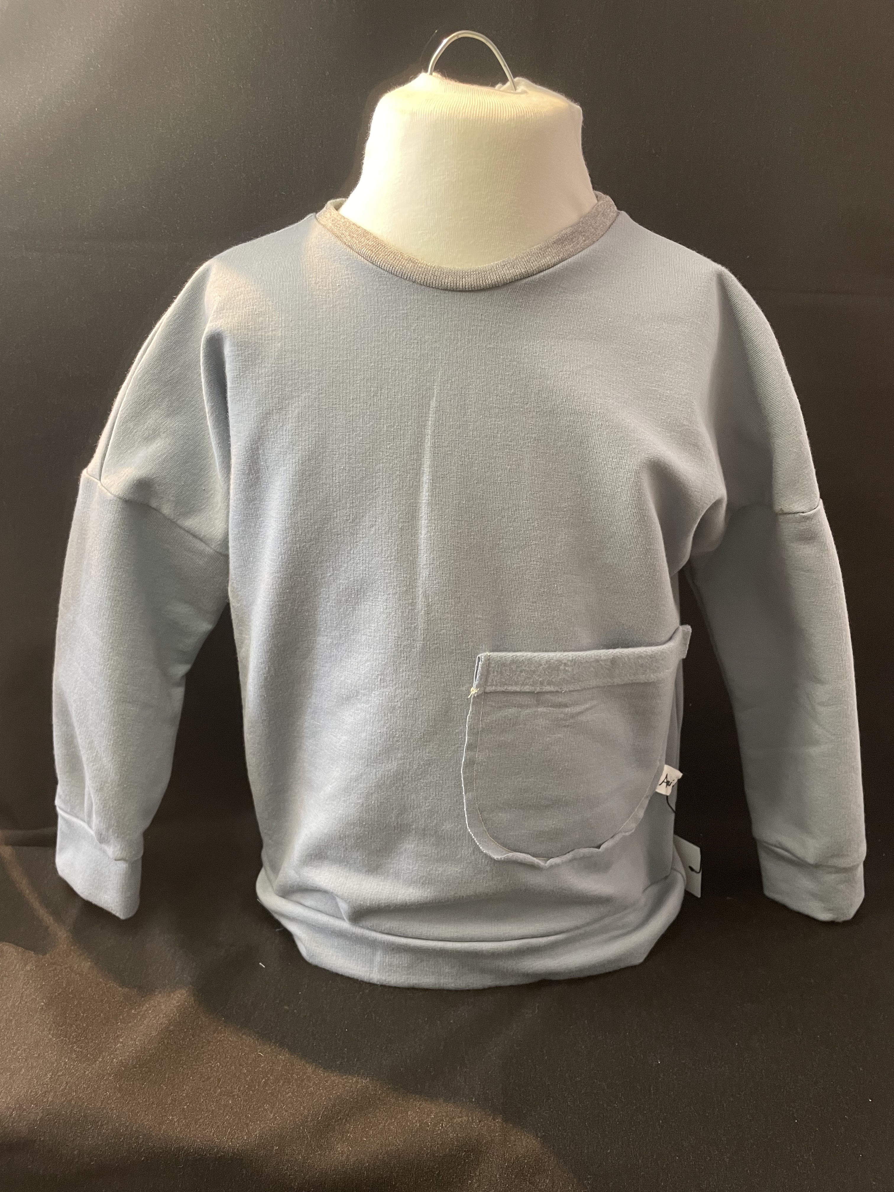 Jungen Sweatshirt Größe 92/98 – Blau mit Tasche