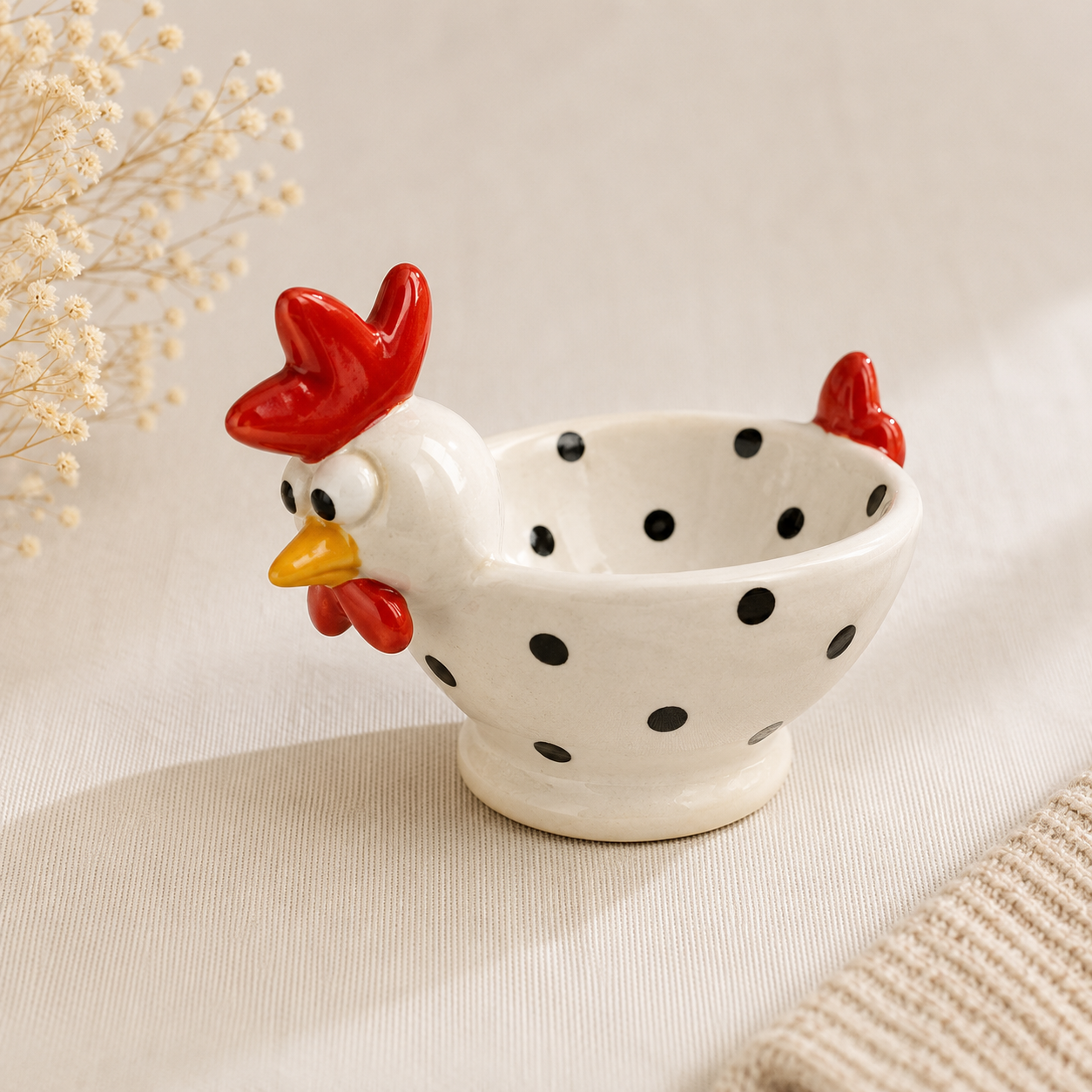 Eierbecher „Pünktchen-Huhn“ schwarz