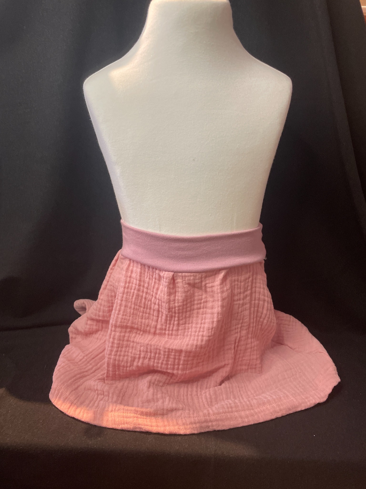 Altrosa Mädchen Musselin Rock mit elastischem Komfortbund, leichter Sommerrock für Kinder