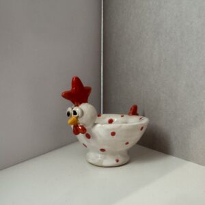 Eierbecher „Pünktchen-Huhn“ schwarz