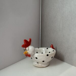 Eierbecher „Pünktchen-Huhn“ schwarz