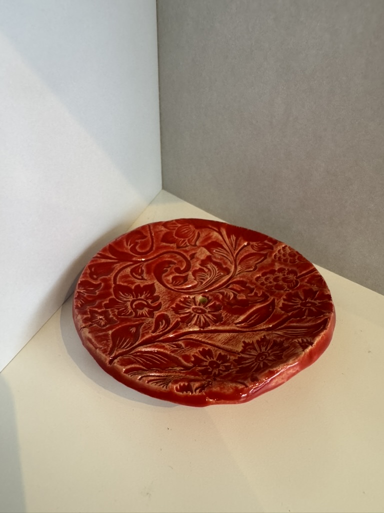 Seifenschale "Ornament - Rot geprägt"