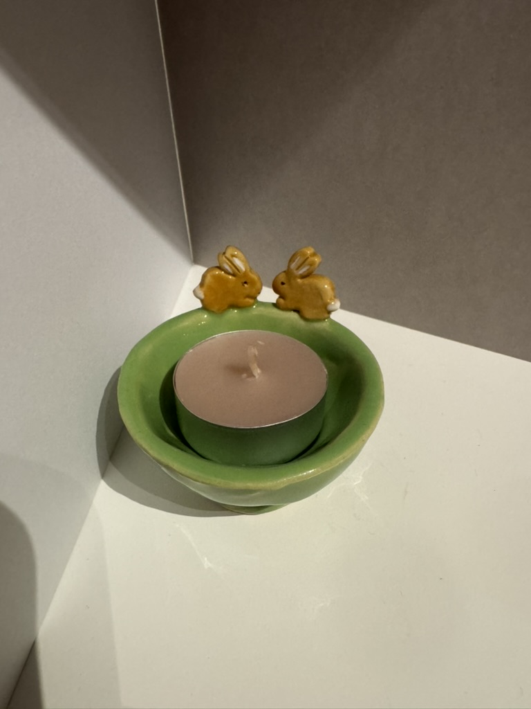 Teelichthalter "Zwei Häschen"