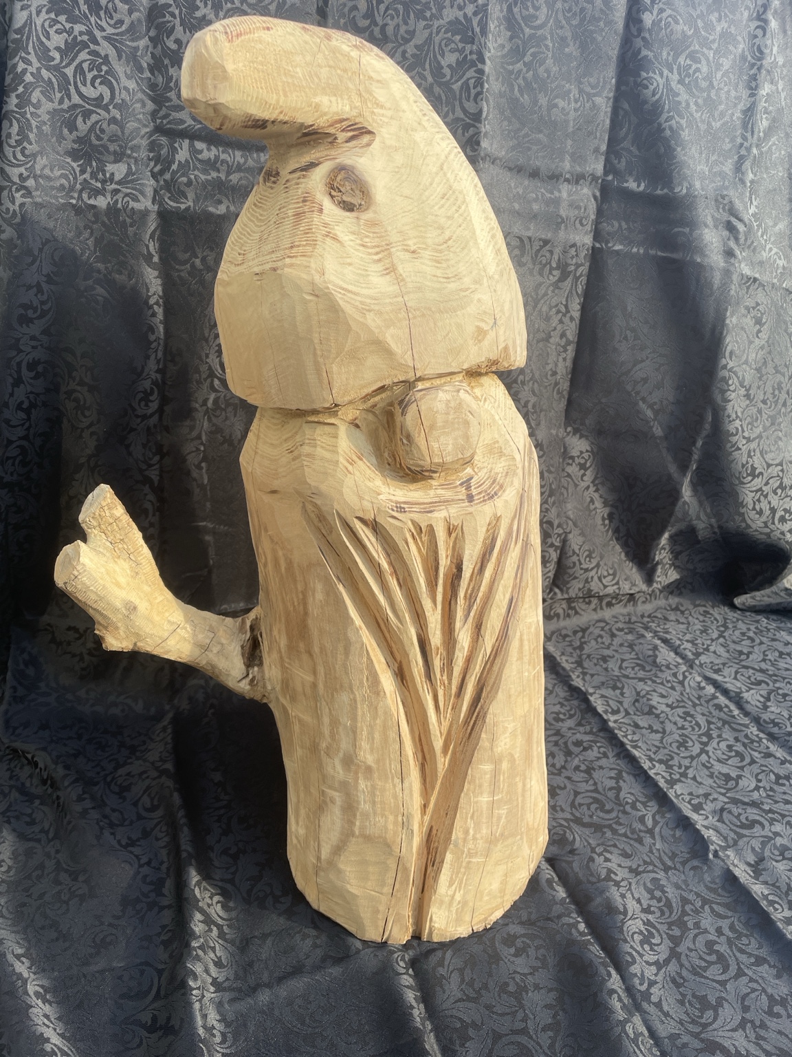 Handgeschnitze Holzskulptur "Waldgeist" - Massive Motorsägen-Kunst aus Naturholz – Bild 2