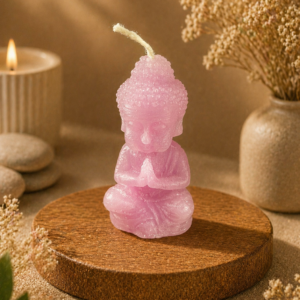 Buddha Kerze klein – dekorative Figurenkerze ohne Duft, handgefertigt