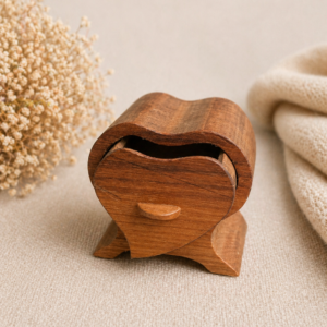 Mini Schmuckkästchen Herzform aus Holz – handgefertigte Aufbewahrungsbox