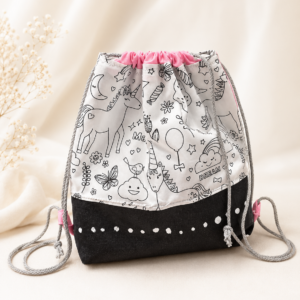 Handgefertigter Kinder-Turnbeutel mit Einhorn-Motiv – Unikat