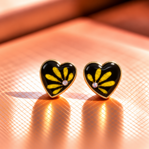 Resin-Ohrstecker mit Trockenblumen 1 cm