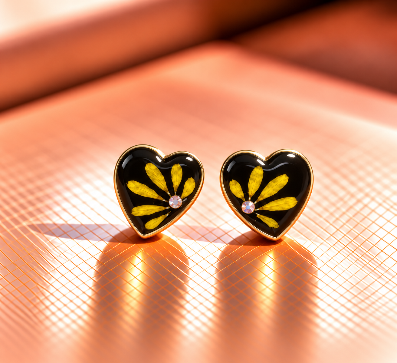 Resin-Ohrstecker mit Trockenblumen 1 cm