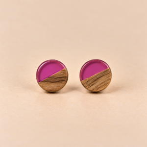 Resin-Holz-Ohrstecker Lila