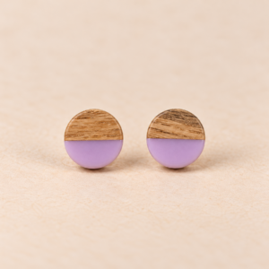 Resin-Holz-Ohrstecker Lilac