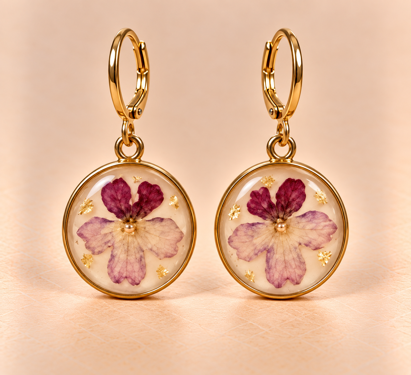 Resin Ohrringe mit Trockenblumen