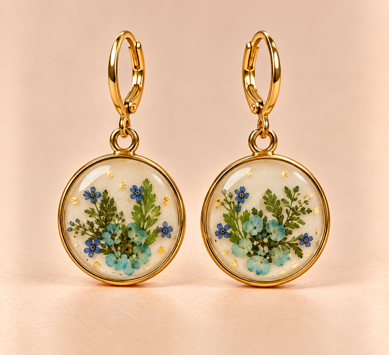 Resin Ohrringe mit Trockenblumen