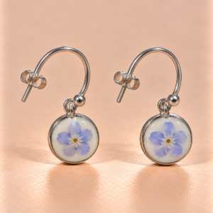 Resin-Ohrringe mit Trockenblumen 1,5 cm