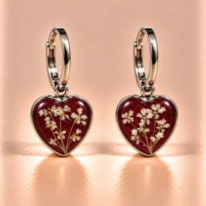 Resin-Ohrringe mit Trockenblumen 1 cm