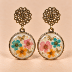 Resin-Ohrringe mit Trockenblumen