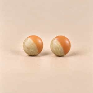 Geschliffene Resin-Holz-Ohrstecker Pumpkin