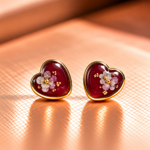Resin-Ohrstecker mit Trockenblumen 1 cm