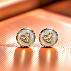 Resin-Ohrstecker mit Trockenblumen 1 cm