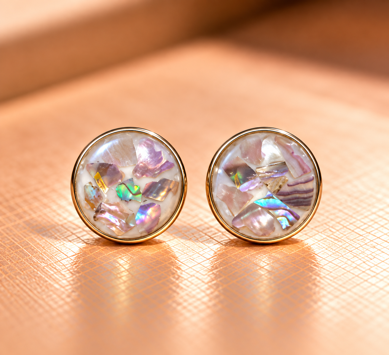 Resin-Ohrstecker mit Trockenblumen 1 cm