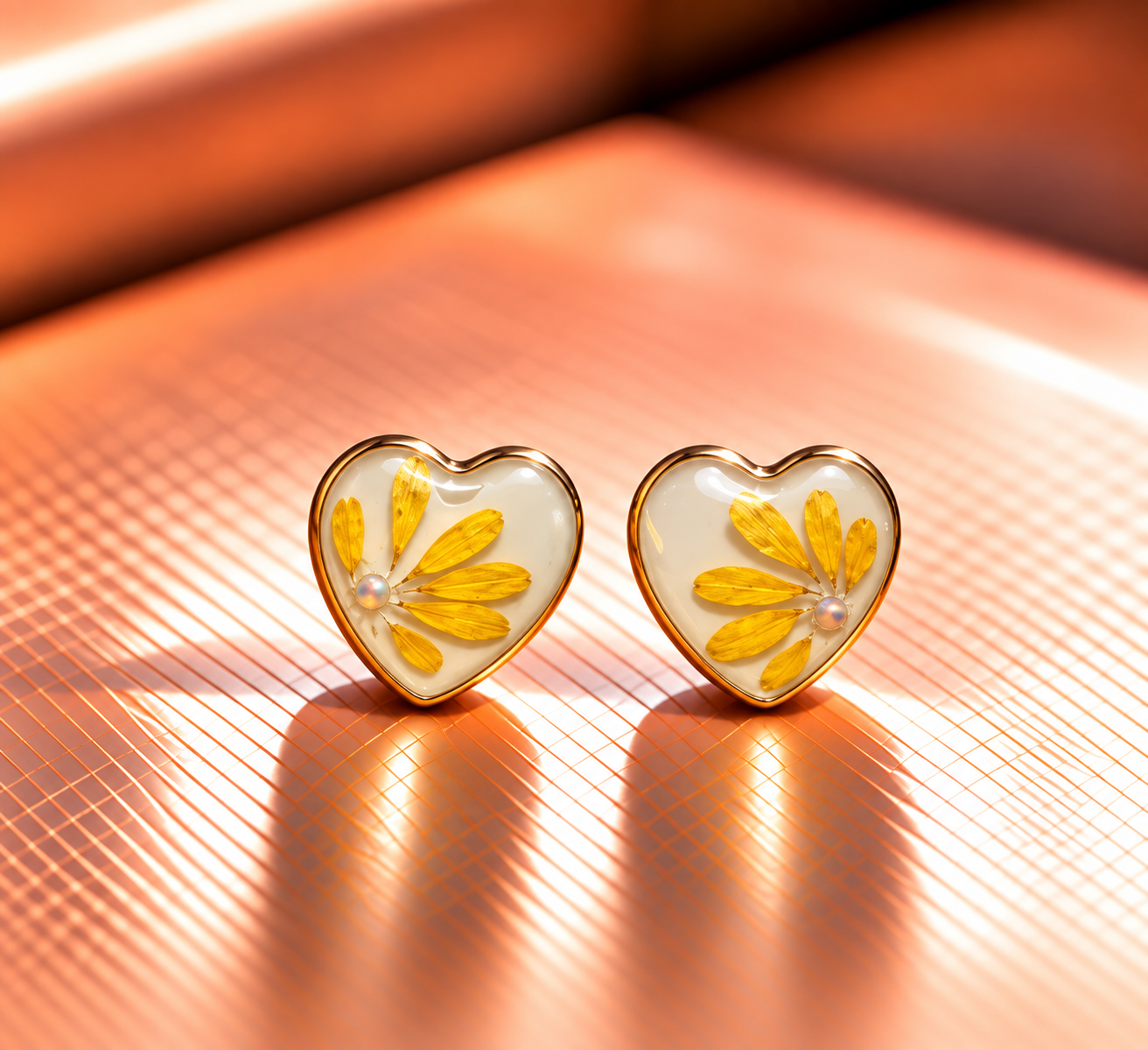 Resin-Ohrstecker mit Trockenblumen 1 cm