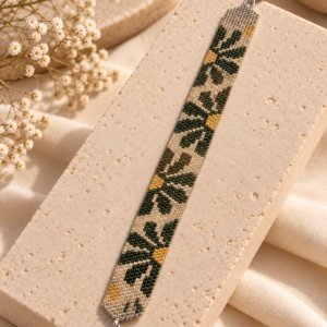 Miyuki Perlenarmband mit Blümchenmotiv – ca. 16 cm